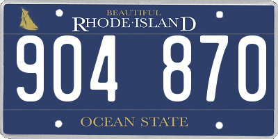 RI license plate 904870