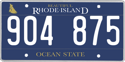 RI license plate 904875