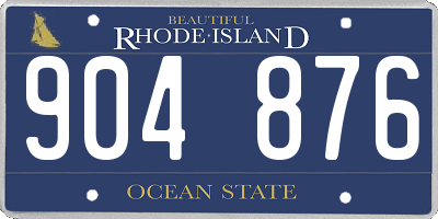 RI license plate 904876