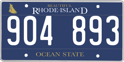 RI license plate 904893