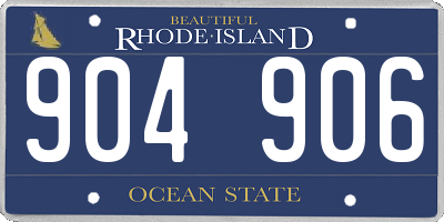 RI license plate 904906