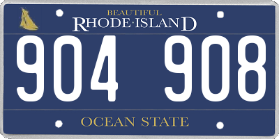 RI license plate 904908