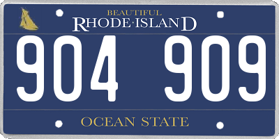 RI license plate 904909