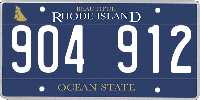 RI license plate 904912
