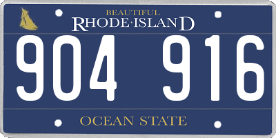 RI license plate 904916