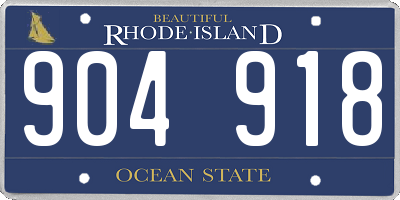 RI license plate 904918