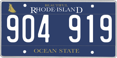 RI license plate 904919