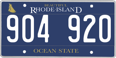 RI license plate 904920