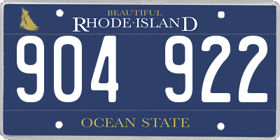 RI license plate 904922