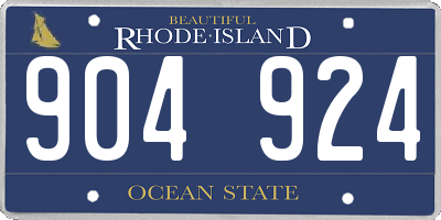 RI license plate 904924