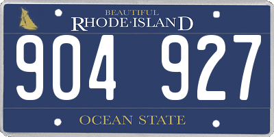 RI license plate 904927