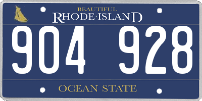 RI license plate 904928