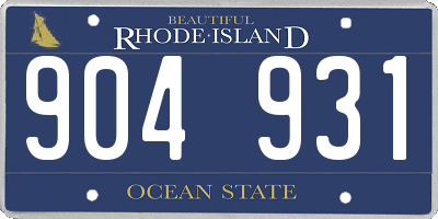 RI license plate 904931