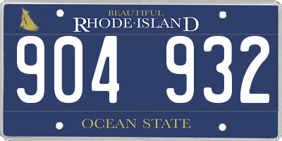 RI license plate 904932