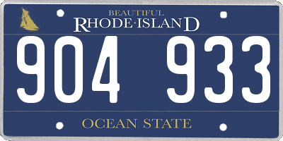 RI license plate 904933