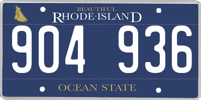 RI license plate 904936