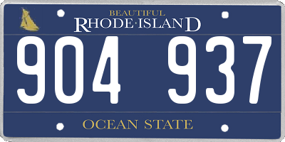 RI license plate 904937