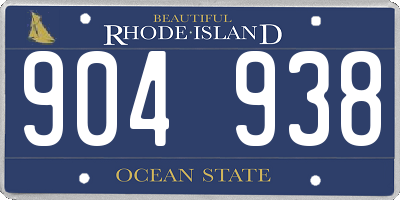 RI license plate 904938