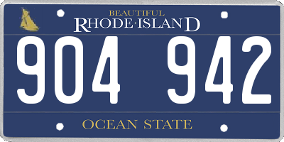 RI license plate 904942