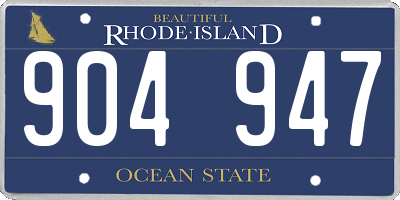 RI license plate 904947