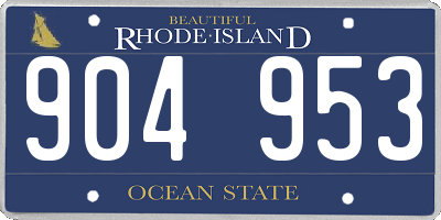 RI license plate 904953