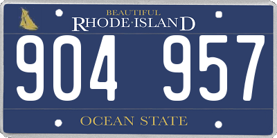 RI license plate 904957