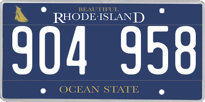 RI license plate 904958