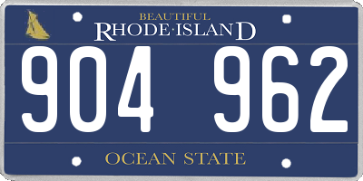 RI license plate 904962