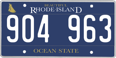 RI license plate 904963