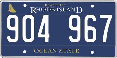 RI license plate 904967