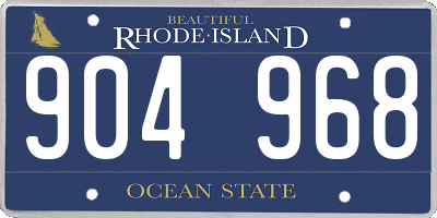 RI license plate 904968