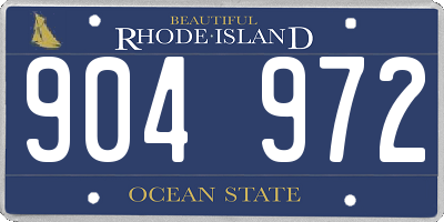 RI license plate 904972