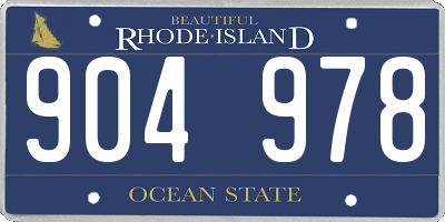 RI license plate 904978