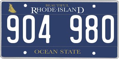 RI license plate 904980