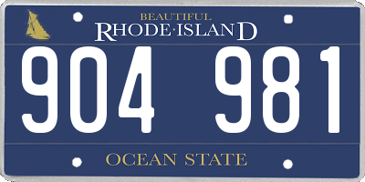 RI license plate 904981