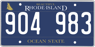 RI license plate 904983