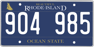 RI license plate 904985