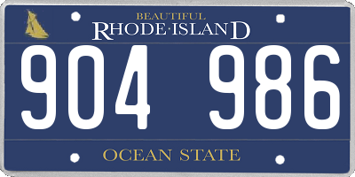 RI license plate 904986