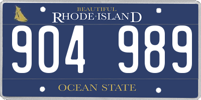 RI license plate 904989