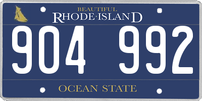 RI license plate 904992