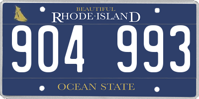 RI license plate 904993