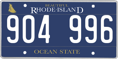 RI license plate 904996