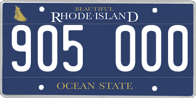 RI license plate 905000