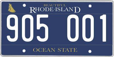 RI license plate 905001