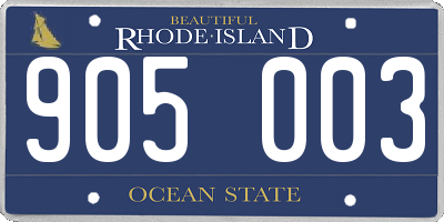 RI license plate 905003