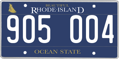 RI license plate 905004