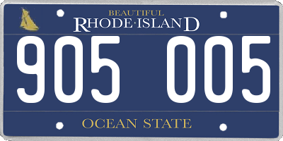 RI license plate 905005
