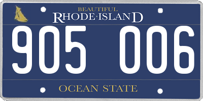 RI license plate 905006