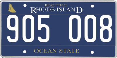RI license plate 905008