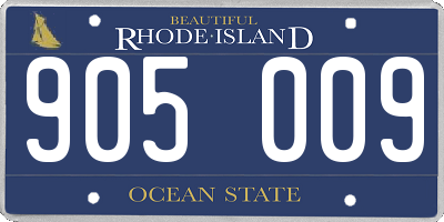 RI license plate 905009